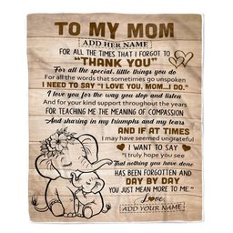 Personalized To My Mom Gift Blanket From Daughter Son Children Elephant Thank You Best Mom Birthday Gifts Mommy Mama Mothers Day Christmas Fleece Blanket