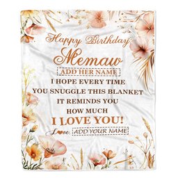 Personalized Birthday Gifts For Memaw Gifts From Granddaughter Grandson Blanket Yellow Happy Birthday Memaw Unique Gift Bday Customized Fleece Blanket