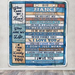 Personalized To My Fianc?? Blanket Wood The Day I Met You Future Husband Birthday Gifts Romantic Valentines For Him Christmas Customized Fleece Blanket