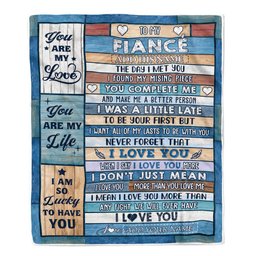 Personalized To My Fianc?? Blanket Wood The Day I Met You Future Husband Birthday Gifts Romantic Valentines For Him Christmas Customized Fleece Blanket