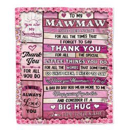 Personalized To My Mawmaw Gifts Blanket From Granddaughter Wood Thank You Best Mawmaw Birthday Gifts Mothers Day Christmas Custom Name Fleece Blanket