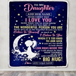Personalized To My Daughter Gifts From Mom Dad Mother Blanket Floral Moon Birthday Gifts For Daughter Graduation Wedding Christmas Customized Fleece Blanket