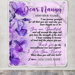 Personalized To My Nanny Gifts From Kids Blanket Flower You Are Beautiful Gifts For Nanny Mothers Day Birthday Thanksgiving Christmas Custom Fleece Blanket