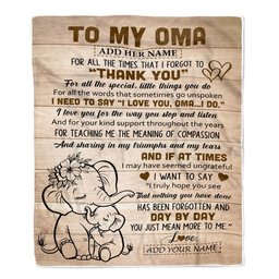 Personalized To My Oma Gift Blanket From Granddaughter Grandson Elephant Thank You Best Oma Birthday Gifts Mothers Day Christmas Custom Name Fleece Blanket