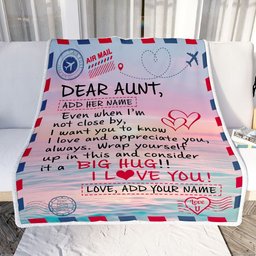 Personalized To My Aunt Blanket From Niece Nephew Letter Mail To Aunt Gifts Happy Birthday Gifts Mothers Day Christmas Custom Name Fleece Throw Blanket