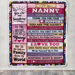 Personalized To My Nanny Gifts Blanket From Kids Wood You Are The Nanny Birthday Gifts Mothers Day Thanksgiving Christmas Customized Fleece Blanket