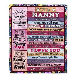 Personalized To My Nanny Gifts Blanket From Kids Wood You Are The Nanny Birthday Gifts Mothers Day Thanksgiving Christmas Customized Fleece Blanket