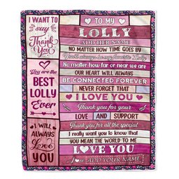 Personalized To My Lolly Gifts Blanket From Grandkids Grandson Wood My Favorite Lolly Birthday Gifts Mothers Day Christmas Customized Fleece Blanket