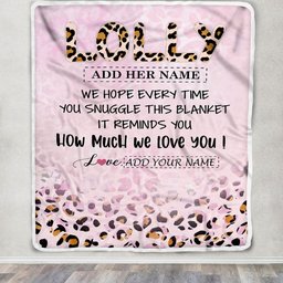 Personalized To My Lolly Gifts From Granddaughter Grandson Blanket Pink Leopard Happy Birthday Gifts For Lolly Mothers Day Christmas Customized Fleece Blanket
