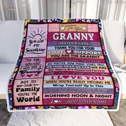 Personalized To My Granny Gifts Blanket From Grandkids Grandson Wood You Are The Granny Birthday Gifts Mothers Day Christmas Customized Fleece Blanket