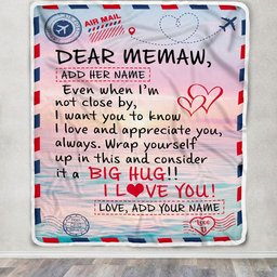 Personalized To My Memaw Blanket From Granddaughter Grandson Letter Mail To Meme Gifts Happy Birthday Gifts Mothers Day Christmas Custom Name Fleece Blanket