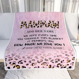 Personalized To My Mawmaw Gifts From Granddaughter Blanket Pink Leopard Happy Birthday Gifts For Mawmaw Mothers Day Christmas Customized Fleece Blanket
