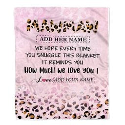 Personalized To My Mawmaw Gifts From Granddaughter Blanket Pink Leopard Happy Birthday Gifts For Mawmaw Mothers Day Christmas Customized Fleece Blanket