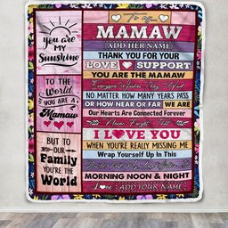 Personalized To My Mamaw Gifts Blanket From Grandkids Grandson Wood You Are The Mamaw Birthday Gifts Mothers Day Christmas Customized Fleece Blanket