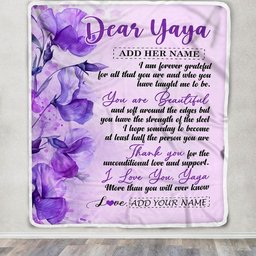 Personalized To My Yaya Gifts From Kids Blanket Flower You Are Beautiful Gifts For Yaya Mothers Day Birthday Christmas Thanksgiving Fleece Throw Blanket