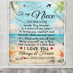 Personalized To My Niece Gifts From Aunt Uncle Auntie Blanket Beach I Love You  Birthday Gifts Graduation For Niece Christmas Customized Fleece Blanket