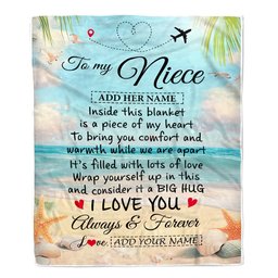 Personalized To My Niece Gifts From Aunt Uncle Auntie Blanket Beach I Love You  Birthday Gifts Graduation For Niece Christmas Customized Fleece Blanket