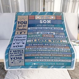 Personalized To My Son Gifts From Mom Dad Mother Blanket Wood I Love You Birthday Graduation Gifts For Son Christmas Customized Fleece Throw Blanket