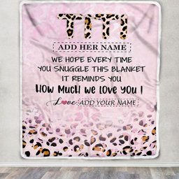 Personalized To My Titi Gifts From Niece Nephew Blanket Pink Leopard Happy Birthday Gifts For Titi Mothers Day Christmas Customized Fleece Throw Blanket