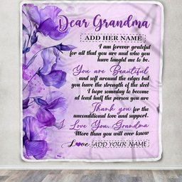Personalized To My Grandma Gifts From Granddaughter Blanket Flower You Are Beautiful Gifts For Grandma Mothers Day Birthday Christmas Custom Fleece Blanket