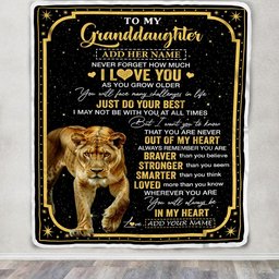 Personalized To My Granddaughter Gifts From Grandma Blanket Lion I Love You Graduation Birthday Gifts For Granddaughter Customized Christmas Fleece Blanket