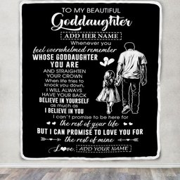 Personalized To My Beautiful Goddaughter Blanket From Uncle Believe In Yourself Goddaughter Birthday Gifts Christmas Customized Fleece Throw Blanket