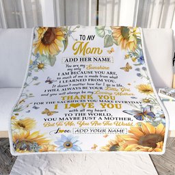 Personalized To My Mom Gifts Blanket From Daughter Children On Mothers Day Sunflower Thank You Best Mom Birthday Gifts Mama Christmas Fleece Throw Blanket