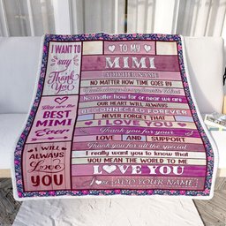 Personalized To My Mimi Gifts Blanket From Granddaughter Grandson Wood My Favorite Mimi Birthday Gifts Mothers Day Christmas Customized Fleece Blanket