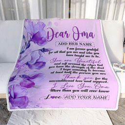 Personalized To My Oma Gifts From Granddaughter Grandson Blanket Flower You Are Beautiful Gifts For Oma Mothers Day Birthday Christmas Fleece Blanket