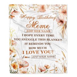 Personalized Birthday Gifts For Meme Gifts From Granddaughter Grandson Blanket Yellow Happy Birthday Meme Unique Gift Bday Customized Fleece Blanket