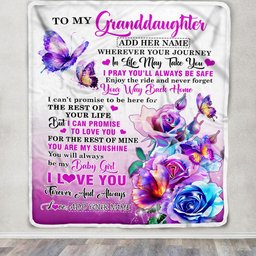 Personalized To My Granddaughter Blanket From Grandma Grandpa Wherever Your Journey In Life Butterfly Granddaughter Birthday Gifts Christmas Fleece Blanket