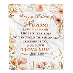 Personalized Birthday Gifts For Nonna Gifts From Granddaughter Grandson Blanket Yellow Happy Birthday Nonna Unique Gift Bday Customized Fleece Blanket
