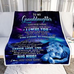 Personalized To My Granddaughter Gifts From Grandpa Papa Blanket Laught Love Live Lion Great Granddaughter Birthday Gifts Graduation Christmas Fleece Blanket