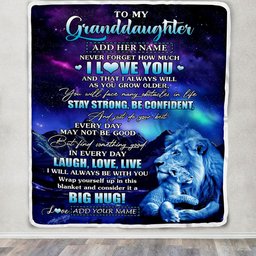 Personalized To My Granddaughter Gifts From Grandpa Papa Blanket Laught Love Live Lion Great Granddaughter Birthday Gifts Graduation Christmas Fleece Blanket