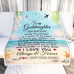 Personalized To My Goddaughter Gifts From Godmother Uncle Blanket Beach I Love You Birthday Gifts Graduation For Goddaughter Christmas Fleece Blanket