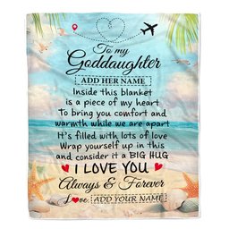 Personalized To My Goddaughter Gifts From Godmother Uncle Blanket Beach I Love You Birthday Gifts Graduation For Goddaughter Christmas Fleece Blanket