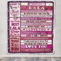 Personalized To My Lala Gifts Blanket From Granddaughter Grandson Wood My Favorite Lala Birthday Gifts Mothers Day Christmas Customized Fleece Blanket