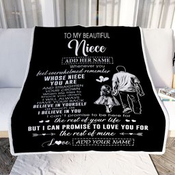 Personalized To My Beautiful Niece Blanket From Uncle Believe In Yourself Niece Birthday Gifts Graduation Christmas Customized Fleece Throw Blanket