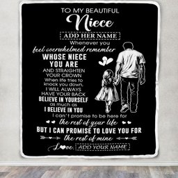 Personalized To My Beautiful Niece Blanket From Uncle Believe In Yourself Niece Birthday Gifts Graduation Christmas Customized Fleece Throw Blanket
