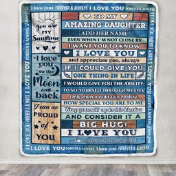 Personalized To My Amazing Daughter Gifts From Mom Dad Mother Blanket Wood Great Words Birthday Gifts For Daughter Christmas Customized Fleece Throw Blanket