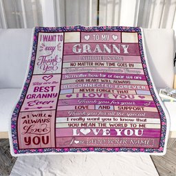 Personalized To My Granny Gifts Blanket From Grandkids Grandson Wood My Favorite Granny Birthday Gifts Mothers Day Christmas Customized Fleece Blanket