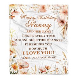 Personalized Birthday Gifts For Nanny Gifts From Kids Blanket Yellow Happy Birthday Nanny Unique Gift Bday Customized Fleece Throw Blanket