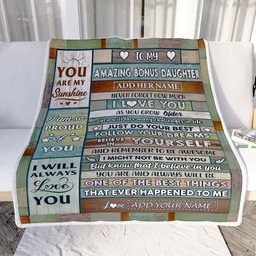 Personalized To My Amazing Bonus Daughter Gifts Blanket From Step Mom Wood Your Dream Gifts For Stepdaughter Birthday Gift Christmas Customized Fleece Blanket