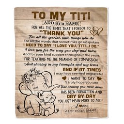 Personalized To My Titi Gift Blanket From Niece Nephew Elephant Thank You Best Titi Birthday Gifts Mothers Day Christmas Custom Name Fleece Throw Blanket