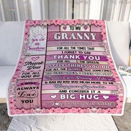 Personalized To My Granny Gifts Blanket From Granddaughter Wood Thank You Best Granny Birthday Gifts Mothers Day Christmas Custom Name Fleece Blanket