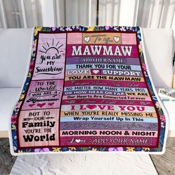 Personalized To My Mawmaw Gifts Blanket From Grandkids Grandson Wood You Are The Mawmaw Birthday Gifts Mothers Day Christmas Customized Fleece Blanket