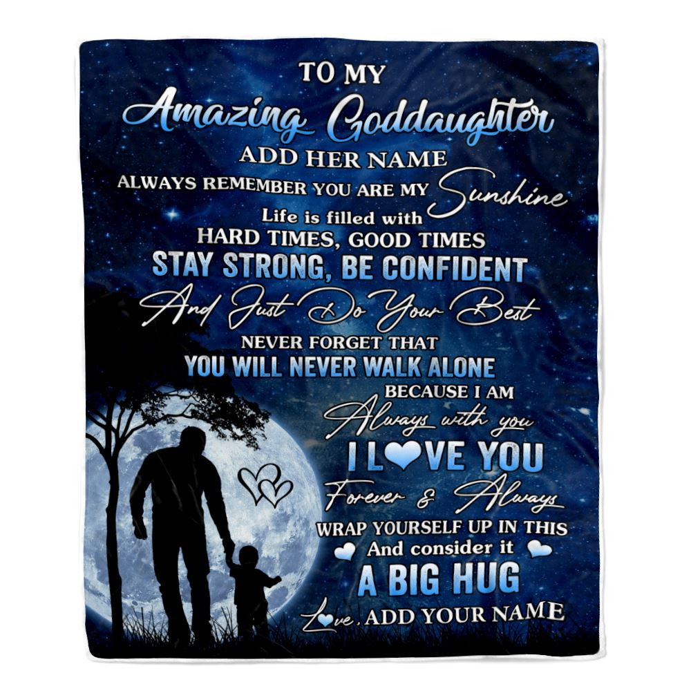 Personalized To My Amazing Goddaughter Blanket From Godfather Uncle My Sunshine Goddaughter Birthday Gifts Graduation Christmas Customized Fleece Blanket