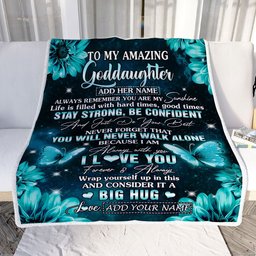 Personalized To My Amazing Goddaughter Butterfly Blanket From Godmother My Sunshine Goddaughter Birthday Gifts Graduation Christmas Customized Fleece Blanket