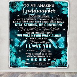 Personalized To My Amazing Goddaughter Butterfly Blanket From Godmother My Sunshine Goddaughter Birthday Gifts Graduation Christmas Customized Fleece Blanket