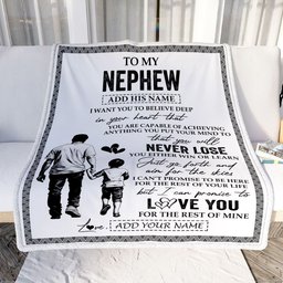 Personalized To My Nephew Blanket You Will Never Lose From Uncle Nephew Birthday Gifts Graduation Christmas Customized Fleece Throw Blanket